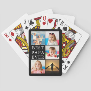 Jeu De Cartes BEST PAPA EVER 5 Photo Collage noir