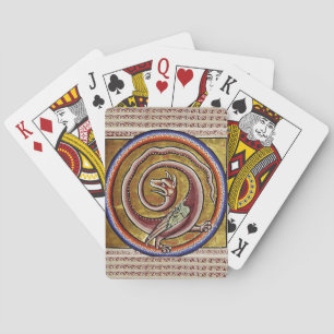 JEU DE CARTES BESTIAIRE MÉDIÉVAL, SNAKE DRAGON CIRCLES