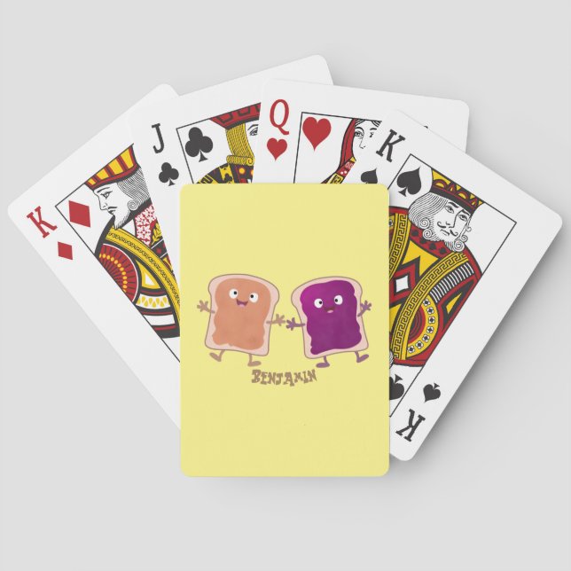 Jeu De Cartes Beurre d'arachide mignonne et caricature sandwich  (dos)