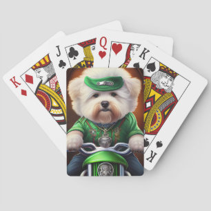 Jeu De Cartes Bichon Frisé Chien Conduite Vélo St. Patrick