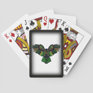 Jeu De Cartes Bicyclette de la Chouette d'Émeraude encadrée Cart