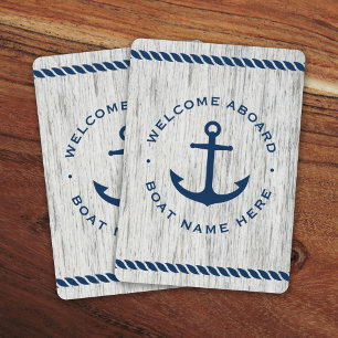 Jeu De Cartes Bienvenue à bord du bateau nom d'ancre corde flott