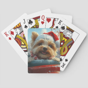Jeu De Cartes Biewer Terrier Dog Roller Coaster Noël 