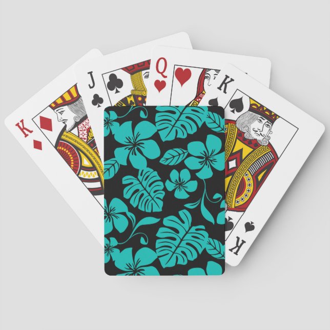 JEU DE CARTES BIKINI ROSE (NOIR/TURQUOISE) (dos)