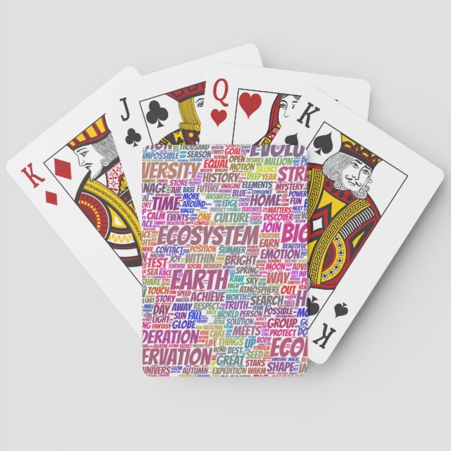 Jeu De Cartes Bio Nuage de Mots Texte Modèle Biodiversité (dos)