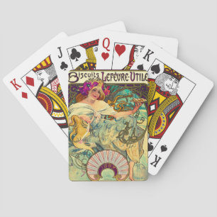 Jeu De Cartes Biscuits Lefevre-Utile par Alphonse Mucha (1896)