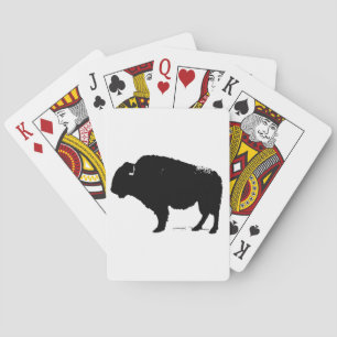 Jeu De Cartes Bison de Buffalo Art noir et blanc