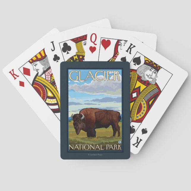 Jeu De Cartes Bison Scene - Glacier National Park, MT (dos)