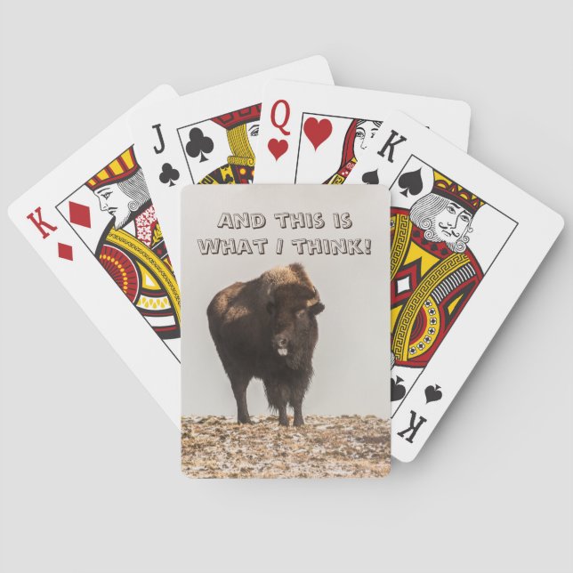 Jeu De Cartes Bison Sticking Sa Langue - Humour - Drôle (dos)