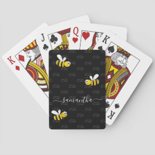 Jeu De Cartes Black abeilles amusant humour monogramme