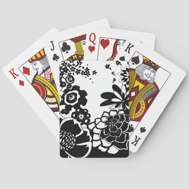 Jeu De Cartes Black and White Floral Garden (dos)