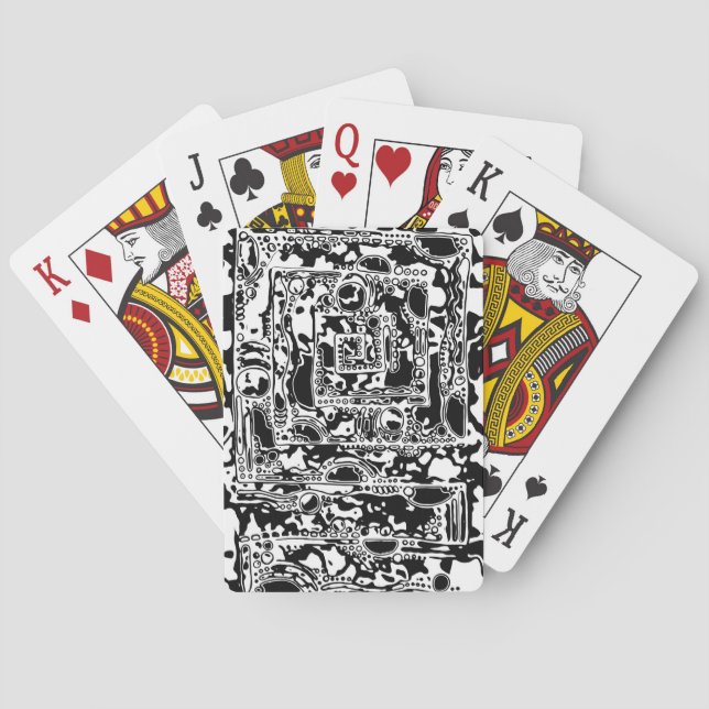Jeu De Cartes Black and White Geometric Art 25 (dos)