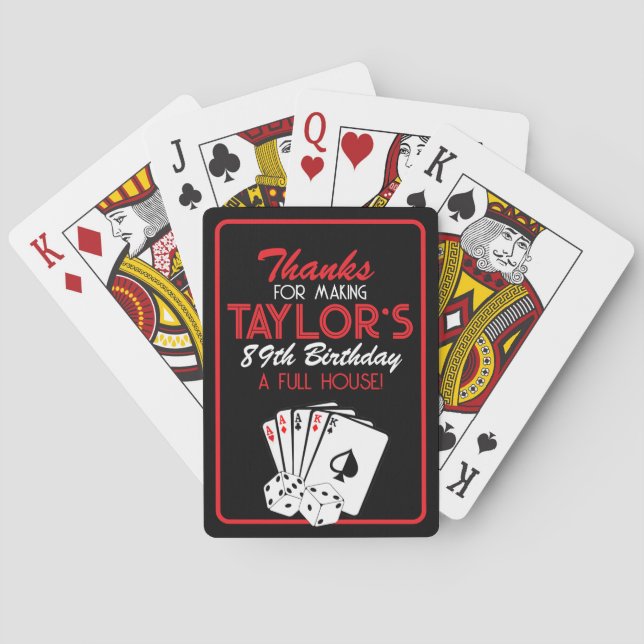 Jeu De Cartes Black Casino Poker Anniversaire Privilégier Jouer  (dos)