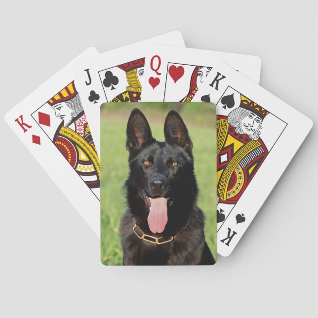 Jeu De Cartes Black German Shepherd Dog (dos)