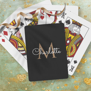 Jeu De Cartes Black Gold Monogram Elegant