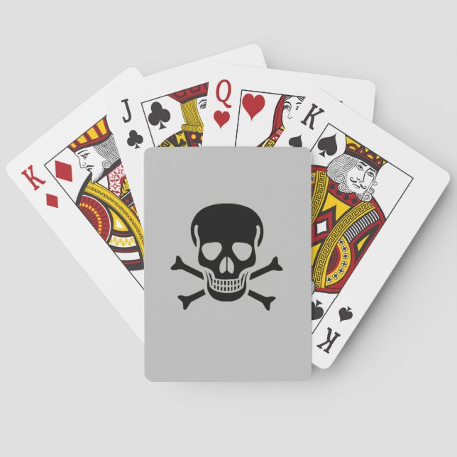 Jeu De Cartes Black Skull gris Poker jouer cartes (dos)