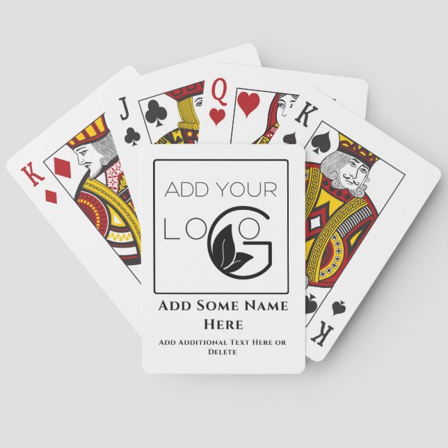 Jeu De Cartes Blanc moderne Ajouter votre logo (dos)