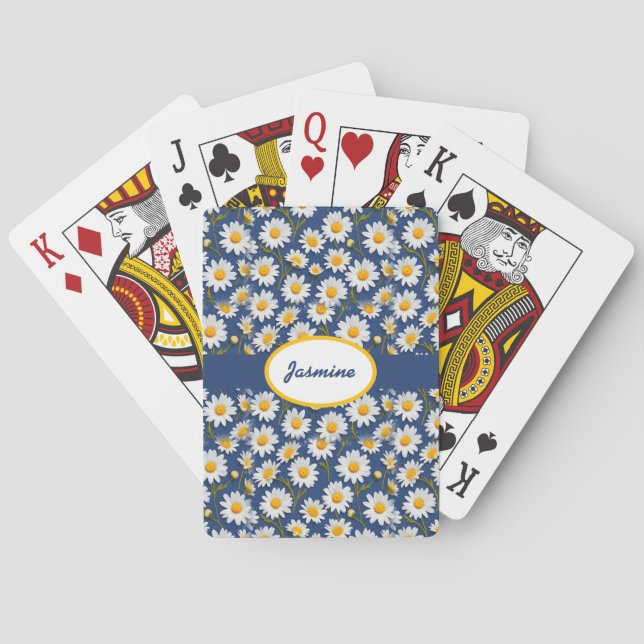 Jeu De Cartes Blancs anglais sur Arrière - plan bleu (dos)