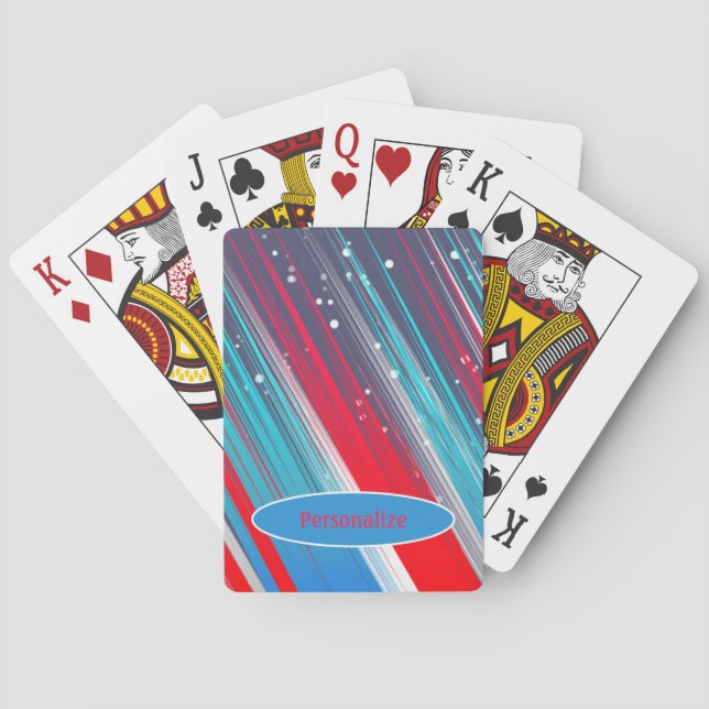 Jeu De Cartes Blancs rouges et Bleus Personnaliser (dos)