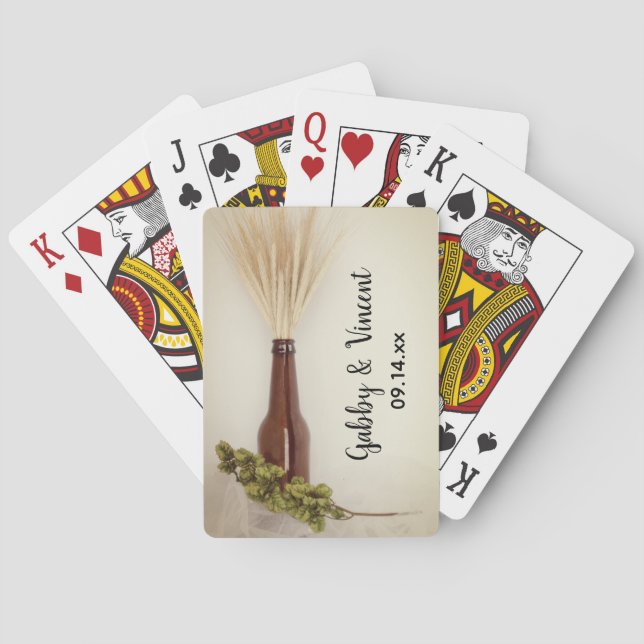 Jeu De Cartes Blé séché et houblon Brasserie Mariage Faveur (dos)