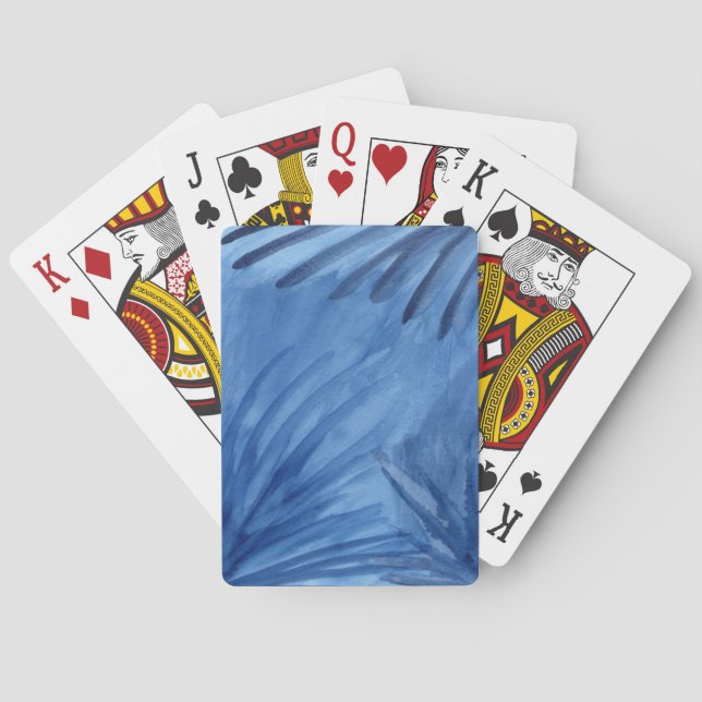 Jeu De Cartes Bleu Abstrait Aquarelle Paint Strokes (dos)