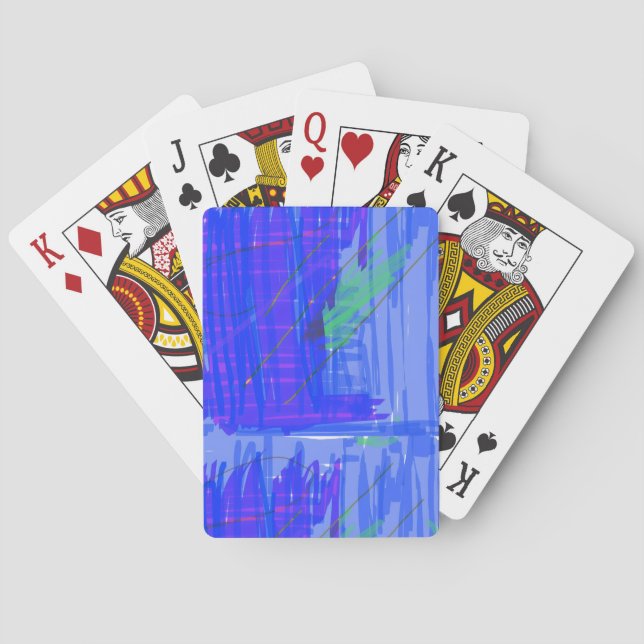 Jeu De Cartes Bleu Abstrait Chic (dos)