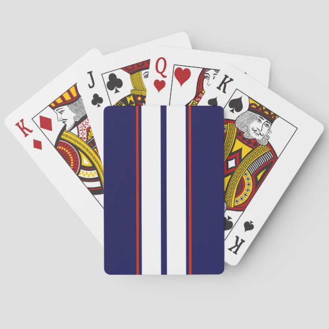 Jeu De Cartes Bleu, blanc et rouge Classy (dos)