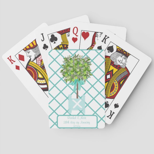 Jeu De Cartes Bleu citron vert Topiaire Ginger Jar Jars (dos)