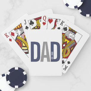 Jeu De Cartes Bleu de marine moderne Papa personnalisé établi