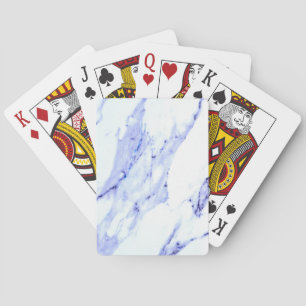 Jeu De Cartes Bleu et Marbre blanc