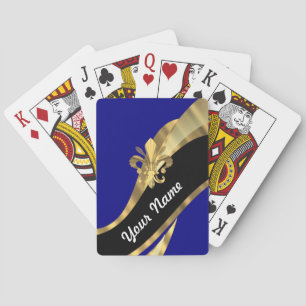 Jeu De Cartes Bleu-foncé et gold fleur de lys