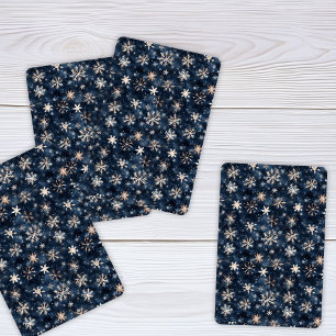 Jeu De Cartes Bleu foncé simple avec flocons de neige