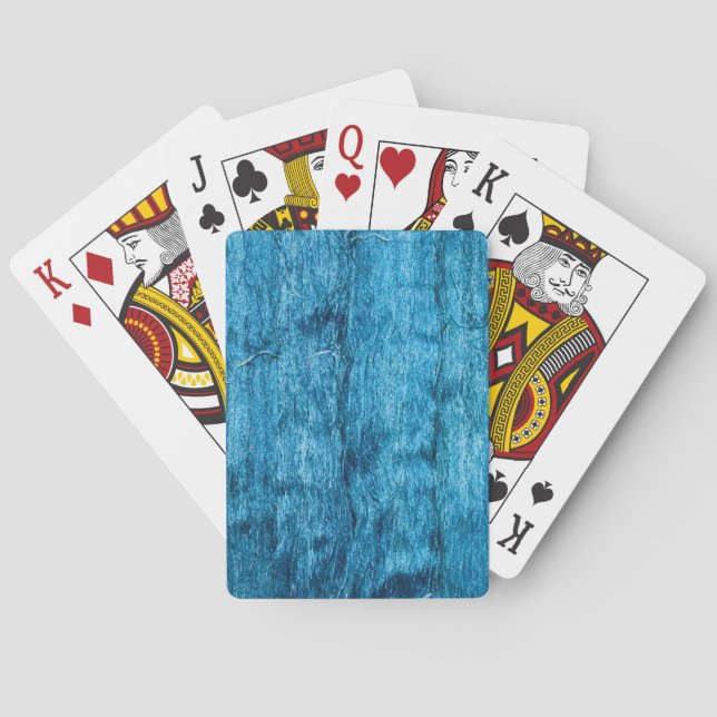 Jeu De Cartes Bleu frais fait main en soie thaïlandaise (dos)