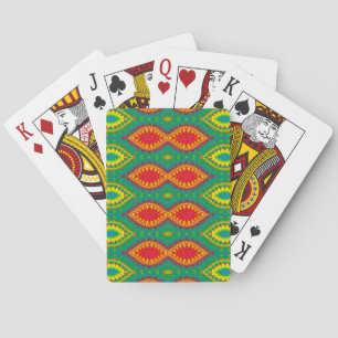 Jeu De Cartes Bleu Jaune Orange Vert Rouge Design ~