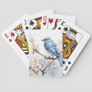 Jeu De Cartes Bleu printanier dans l'arbre florissant
