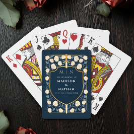 Jeu De Cartes Bleu Royal épée Bouclier de mariage Faveur