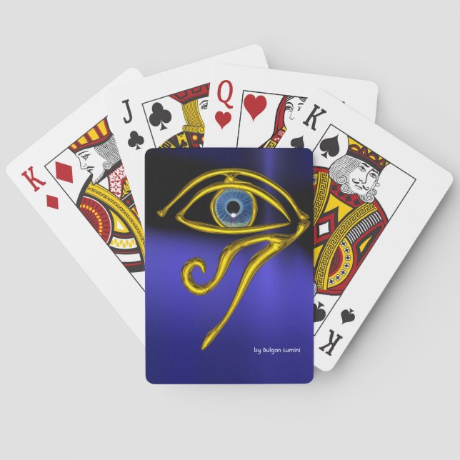 Jeu De Cartes BLEU TALISMAN, Oeil de l'or Horus (dos)