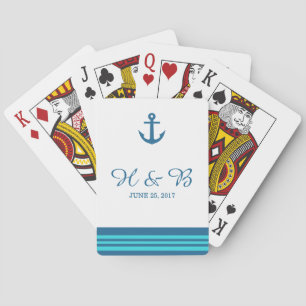 Jeu De Cartes Bleu Turquoise Ancre Nautique Jouer Cartes