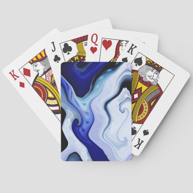 Jeu De Cartes Bleu Vagues Jouer des cartes (dos)