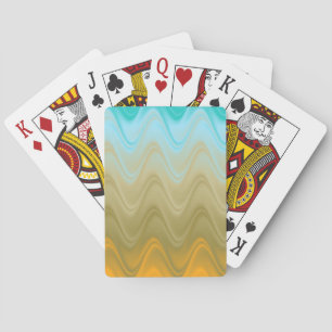 Jeu De Cartes Bleu Verre Vert Orange Abstrait