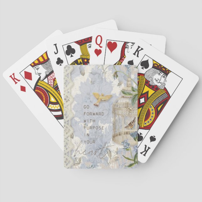 Jeu De Cartes Bleu Victorien Classic Playing Cartes (dos)