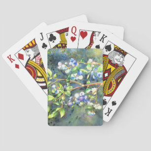 Jeu De Cartes Bleuets, fruit romantique Peinture d'aquarelle