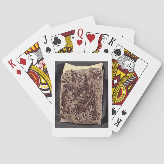 Jeu De Cartes Bloc d'impression Tulip, 1875 (bois sculpté) (dos)