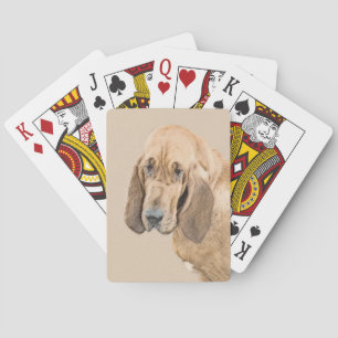 Jeu De Cartes Bloodhound Peinture - Joli chien d'origine art