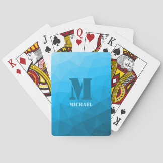 Jeu De Cartes Blue cyan geometric mesh pattern Monogram