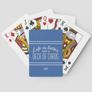 Jeu De Cartes Blue Life is Better Citation Initiales personnalis