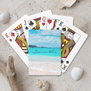 Jeu De Cartes Blue Ocean Hawaii Tropical Sandy Beach Nom photo