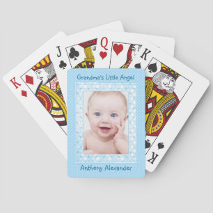 Jeu De Cartes Blue Polka Dot Baby Modèle photo