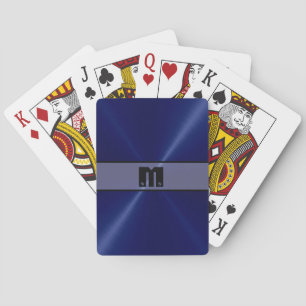 Jeu De Cartes Blue Shiny Stainless Steel Metal 6