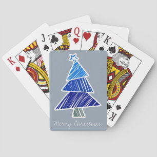 Jeu De Cartes Blue Sketchy Christmas Tree Jouer des cartes